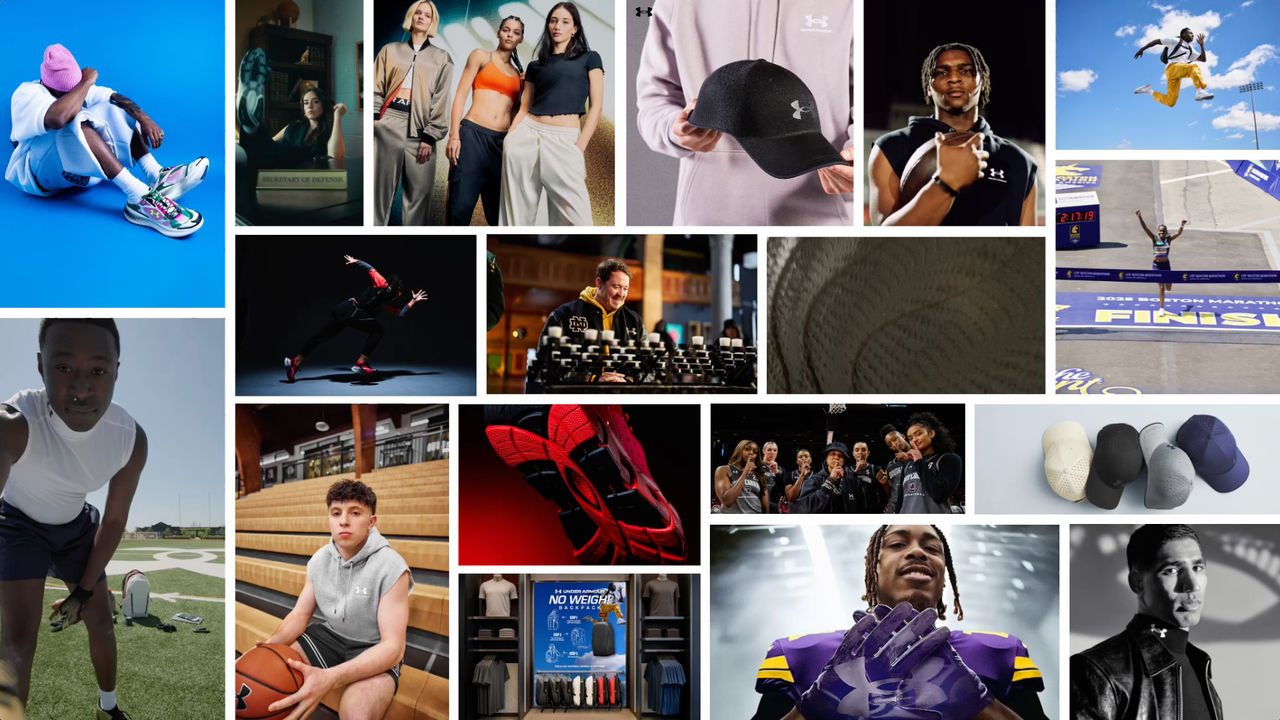 Collage of UA Athletes and Product for the quarter