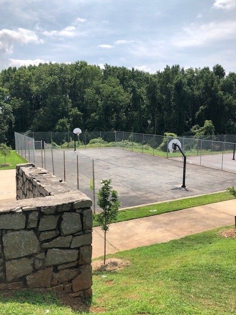 Before the outdoor court refurbishment