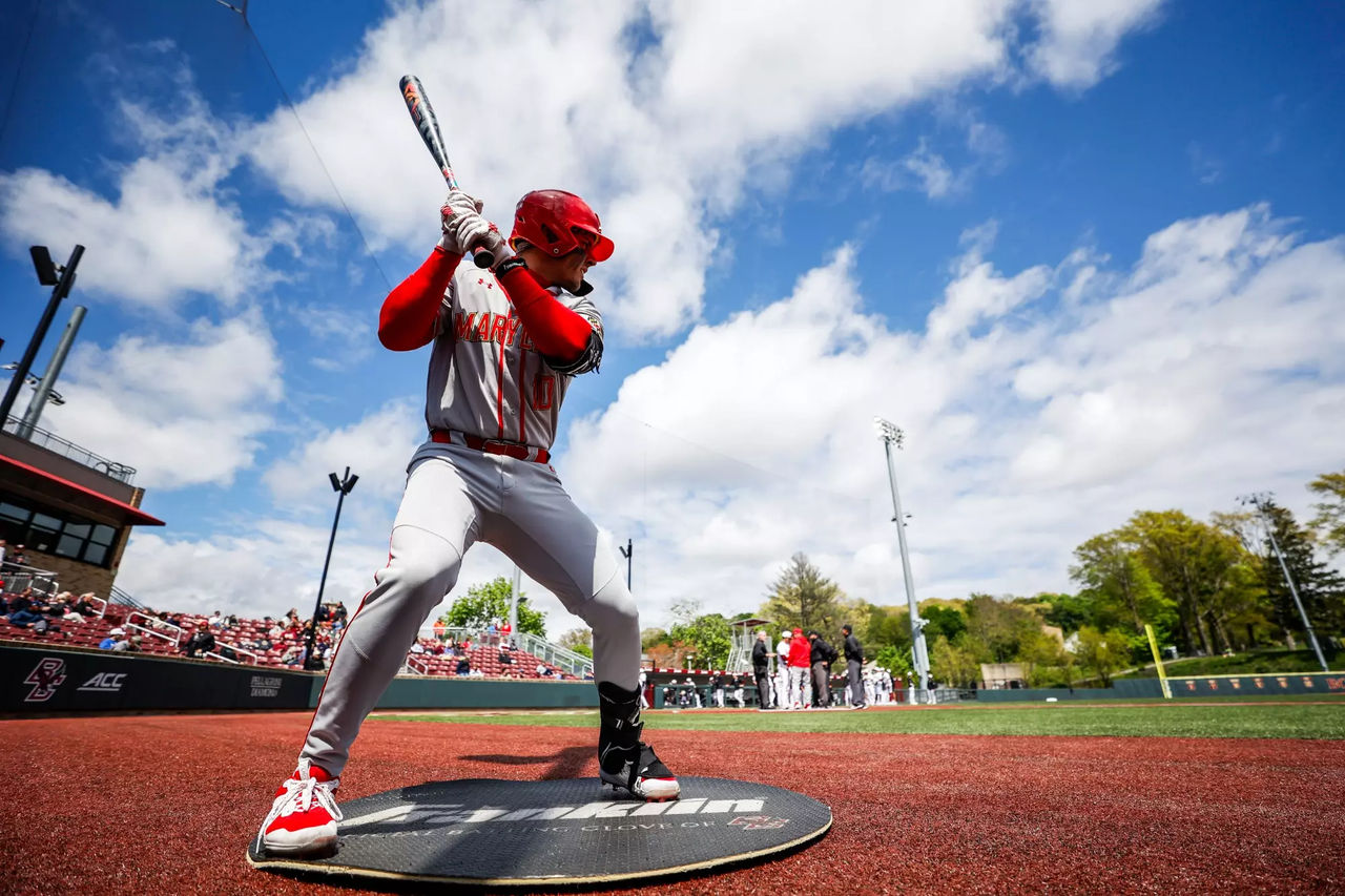 Infielder Chris Hacopian (10) Maryland Baseball doubleheader vs. Boston College at Eddie Pellagrini Diamond at Harrington Athletics Village in Chesnut Hill, MA on Saturday, May. 11, 2024. Chris Lyons/Maryland Athletics Photo by Chris Lyons/Maryland Athletics