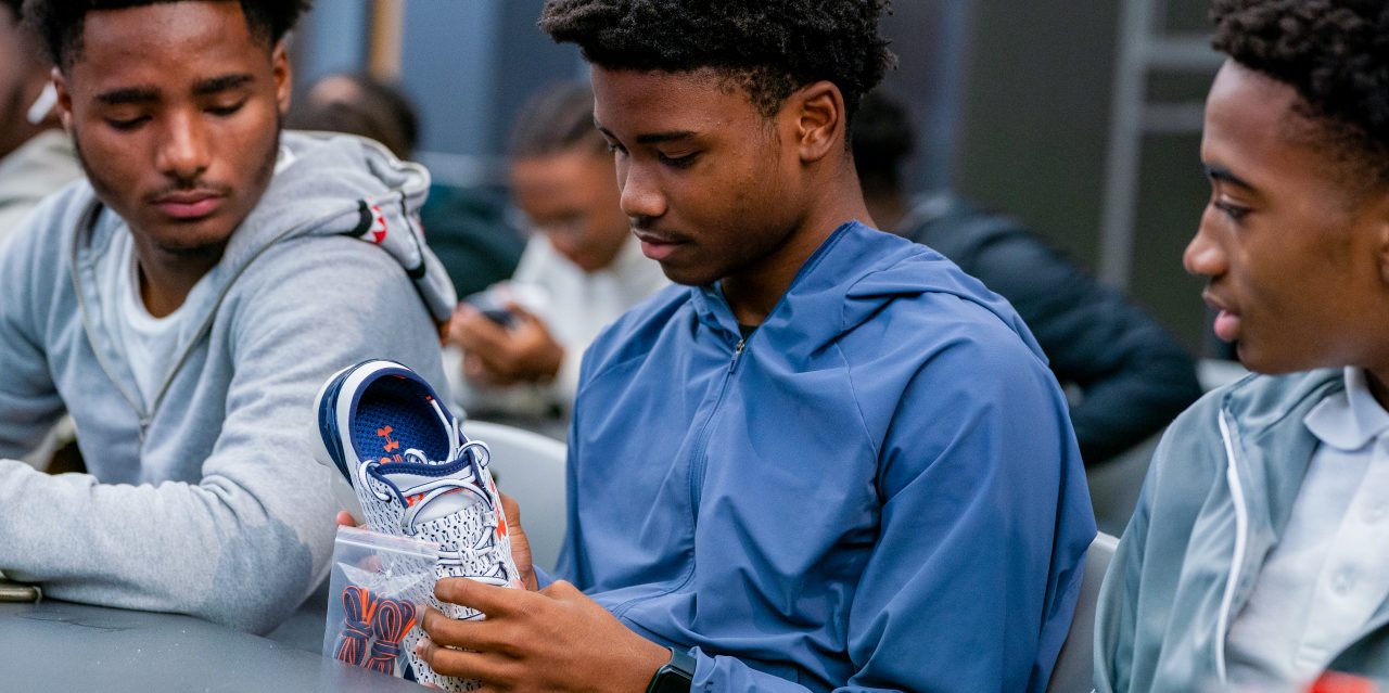 Student Athletes Checking Out Rivalry Pack Footwear at Reveal Event